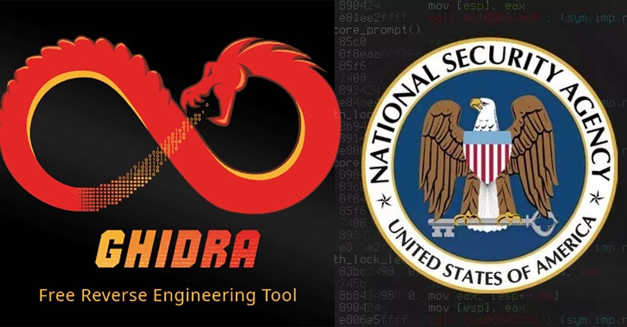 The Ghidra logo alongside the seal of the NSA, which develops and released the tool